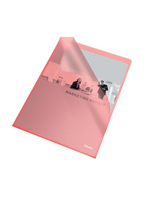 Genotherm, "L", A4, 105 mikron, narancsos felület, ESSELTE "Standard", piros (E60833)