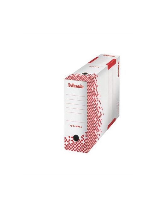 Archiválódoboz, A4, 100 mm, újrahasznosított karton, ESSELTE "Speedbox", fehér (E623908)