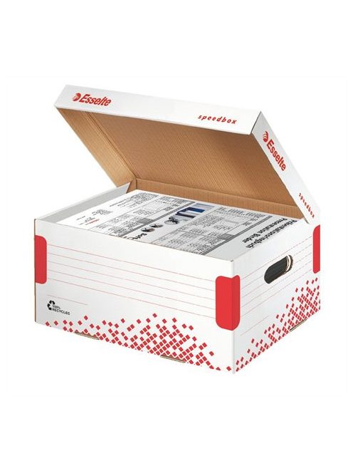 Archiválókonténer, S méret, újrahasznosított karton, ESSELTE "Speedbox", fehér (E623911)