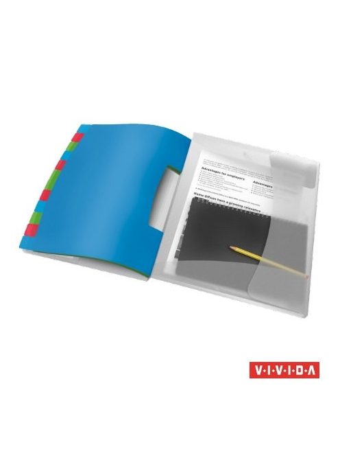 Előrendező, A4, 12 részes, műanyag, ESSELTE "Vivida", áttetsző (E624030)