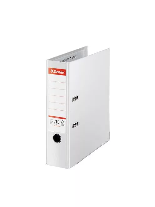 Iratrendező, 80 mm, A4, PP, élvédő sínnel, ESSELTE "Standard Plus", Vivida fehér (E624075)