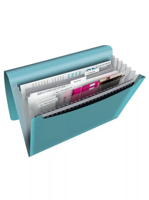 Harmonikamappa, A4, PP, 6 rekeszes, ESSELTE "Colour'Breeze", kék (E626252)
