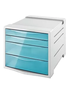   Irattároló, műanyag, 4 fiókos, ESSELTE "Colour'Breeze", áttetsző kék (E626284)