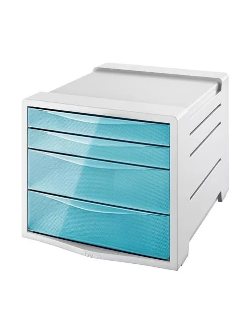 Irattároló, műanyag, 4 fiókos, ESSELTE "Colour'Breeze", áttetsző kék (E626284)