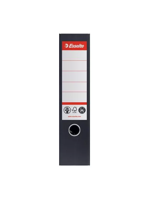 Iratrendező, 75 mm, A4, Co2-semleges, élvédő sínnel, ESSELTE "No.1", fekete (E627569)