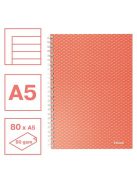 Spirálfüzet, A5, vonalas, 80 lap, ESSELTE  "Colour'Breeze", korall (E628473)