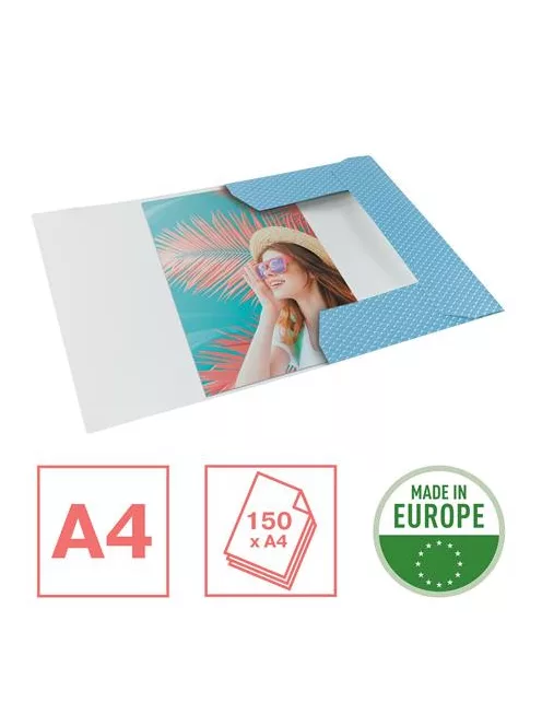 Gumis mappa, karton, A4, ESSELTE "Colour'Breeze", kék (E628492)