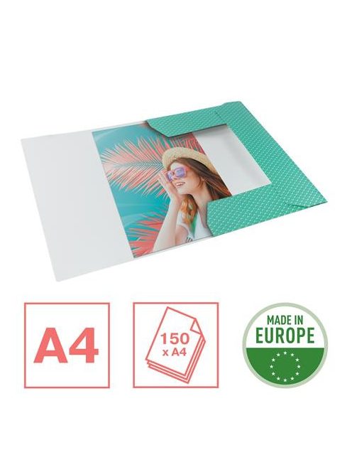 Gumis mappa, karton, A4, ESSELTE "Colour'Breeze", zöld (E628493)