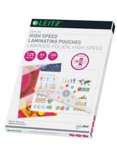   Meleglamináló fólia, 125 mikron, A4, fényes, LEITZ "iLam" (E74300002)