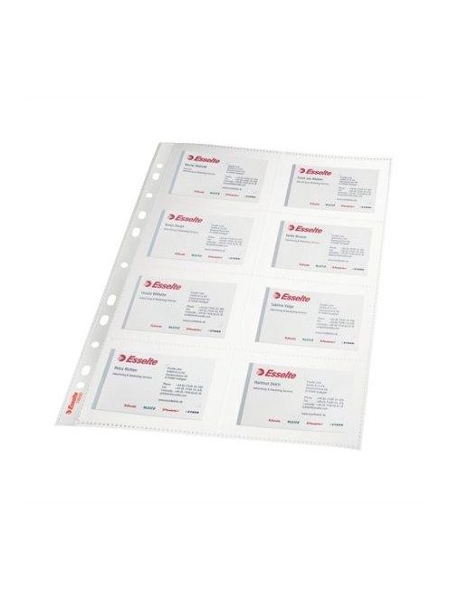 Névjegytartó genotherm, lefűzhető, A4, 105 mikron, víztiszta, 16 férőhelyes, ESSELTE (E78930)