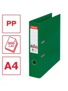 Iratrendező, 75 mm, A4, PP, élvédő sínnel, ESSELTE "Standard", zöld (E811360)