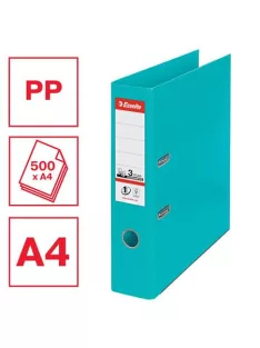   Iratrendező, 75 mm, A4, PP, élvédő sínnel, ESSELTE "Standard", türkiz (E811550)