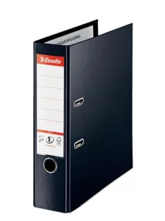   Iratrendező, 80 mm, A4, PP, élvédő sínnel, ESSELTE "Standard Plus", Vivida fekete (E81187)