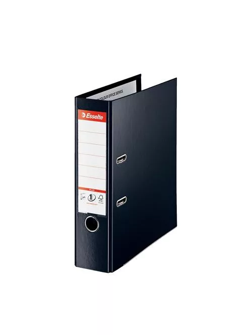Iratrendező, 80 mm, A4, PP, élvédő sínnel, ESSELTE "Standard Plus", Vivida fekete (E81187)