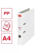 Iratrendező, 50 mm, A4, PP/karton, élvédő sínnel, ESSELTE "Economy", fehér (E81190)