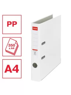   Iratrendező, 50 mm, A4, PP/karton, élvédő sínnel, ESSELTE "Economy", fehér (E81190)