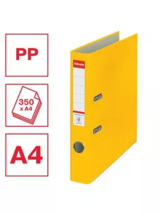   Iratrendező, 50 mm, A4, PP/karton, élvédő sínnel, ESSELTE "Economy", sárga (E81191)