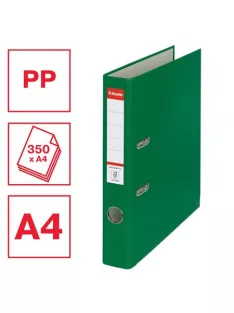   Iratrendező, 50 mm, A4, PP/karton, élvédő sínnel, ESSELTE "Economy", zöld (E81196)