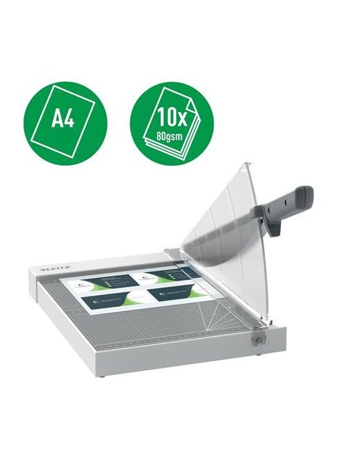Vágógép, karos, A4, 10 lap, LEITZ "Precision Home Office A4" (E90190000)