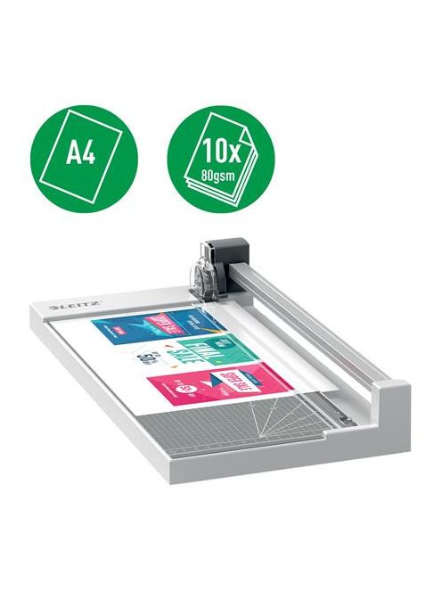 Vágógép, görgős, A4, 10 lap, LEITZ "Precision Home Office A4" (E90260000)