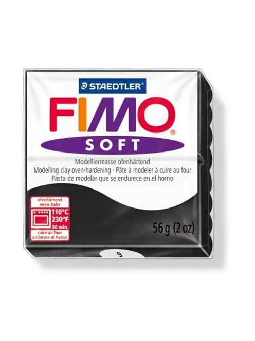 Gyurma, 56 g, égethető, FIMO "Soft", fekete (FM80209)