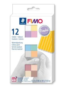  Gyurma, készlet, 12x25 g, égethető, FIMO "Soft Pastel" 12 különböző szín (FM8023C123)