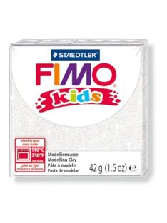   Gyurma, 42 g, égethető, FIMO "Kids", glitteres fehér (FM8030052)