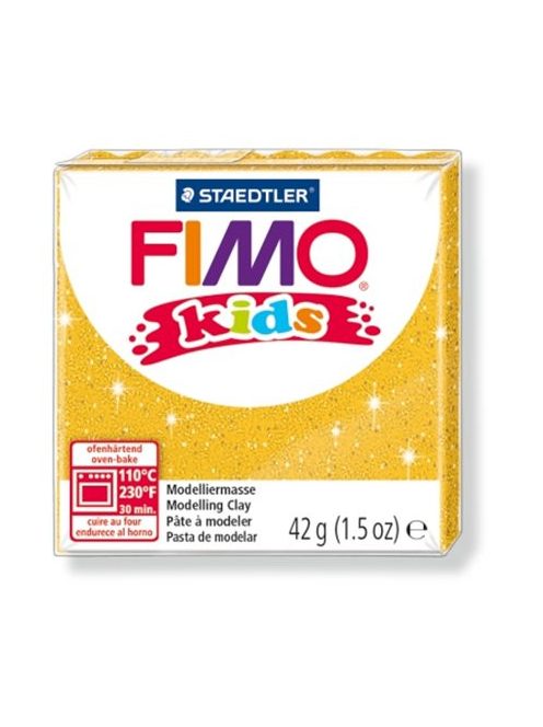 Gyurma, 42 g, égethető, FIMO "Kids", glitteres arany (FM8030112)