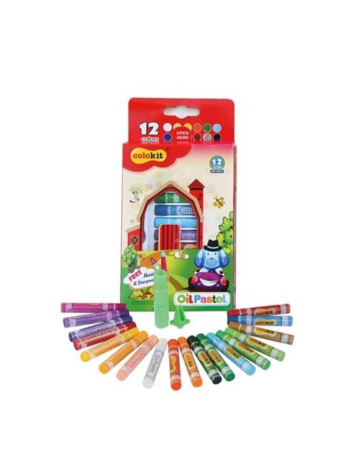 Olajpasztell kréta COLOKIT "Oil Pastel", 12 különböző szín (FOC011)