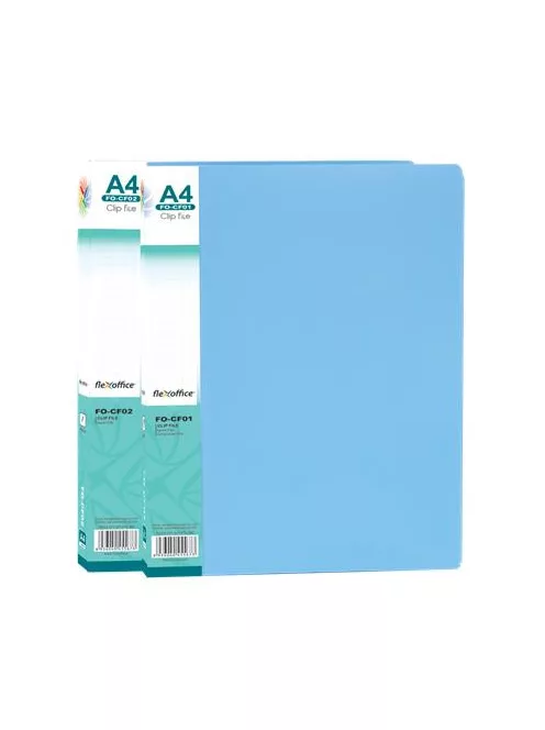 Villámzáras mappa, PP, A4, FLEXOFFICE "FO-CF02", kék (FOCF02K)