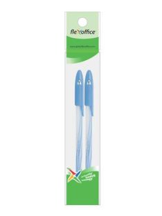   Golyóstoll, 0,3 mm, 2 db/bliszter, kupakos, FLEXOFFICE "Candee", kék (FOGT027BLK)