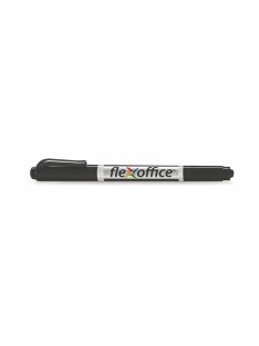   Alkoholos marker, 0,4/1,0 mm, kúpos, kétvégű, FLEXOFFICE "PM01", fekete (FOPM01FK)