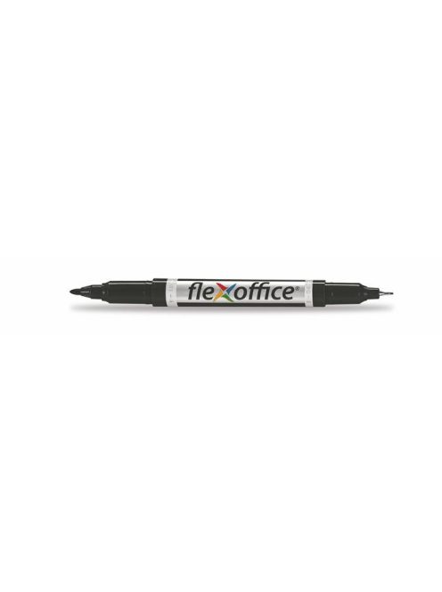 Alkoholos marker, 0,4/1,0 mm, kúpos, kétvégű, FLEXOFFICE "PM01", fekete (FOPM01FK)