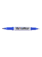 Alkoholos marker, 0,4/1,0 mm, kúpos, kétvégű, FLEXOFFICE "PM01", kék (FOPM01K)