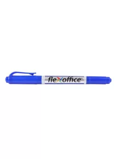   Alkoholos marker, 0,4/1,0 mm, kúpos, kétvégű, FLEXOFFICE "PM01", kék (FOPM01K)