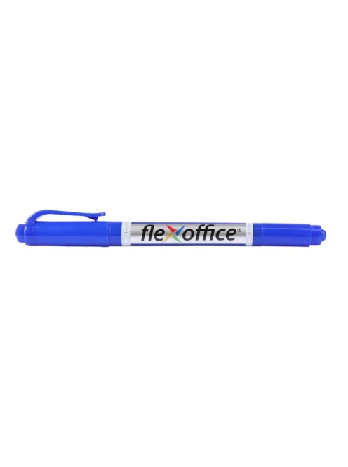 Alkoholos marker, 0,4/1,0 mm, kúpos, kétvégű, FLEXOFFICE "PM01", kék (FOPM01K)