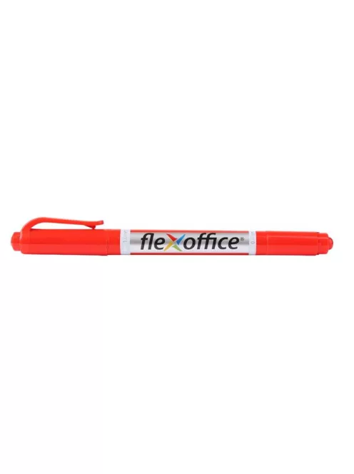 Alkoholos marker, 0,4/1,0 mm, kúpos, kétvégű, FLEXOFFICE "PM01", piros (FOPM01P)