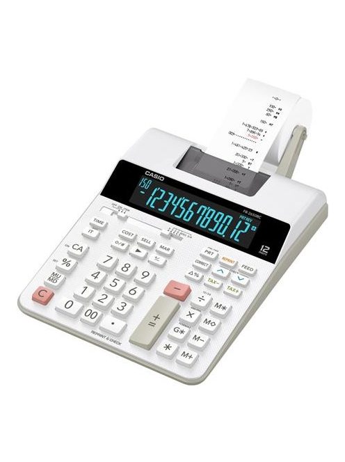 Számológép, szalagos, 12 számjegy, 2 színű nyomtató, CASIO "FR-2650 RC" (GCFR2650RC)