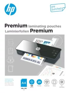   Meleglamináló fólia, 125 mikron, A4, fényes, 25 db, HP "Premium" (HPF9122)