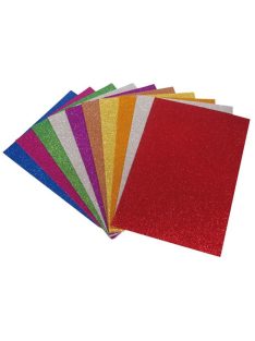 Moosgumi, A4, 2 mm, csillámos, vegyes színek (HPR0170)