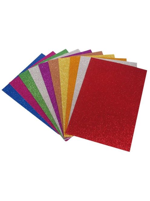 Moosgumi, A4, 2 mm, csillámos, vegyes színek (HPR0170)