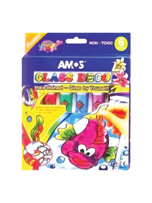 Üvegfóliafesték készlet, 6 különböző szín (HPR148) (HPR148)