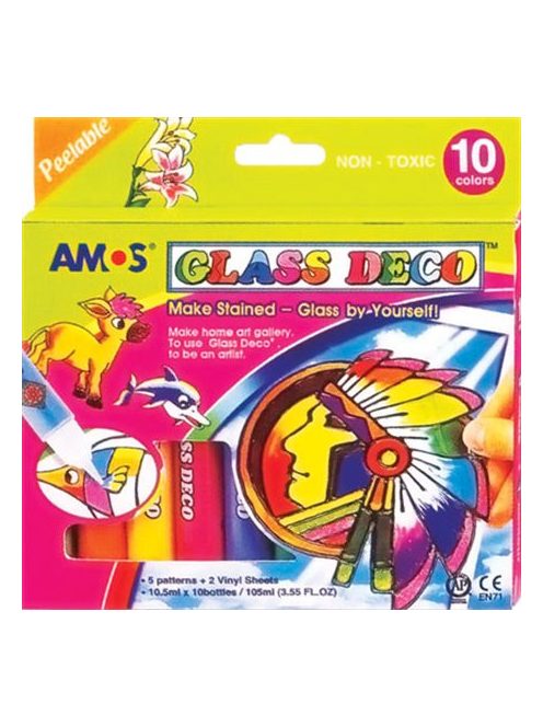 Üvegfóliafesték készlet, 10 különböző szín (HPR151) (HPR151)