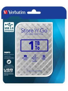   2,5" HDD (merevlemez), 1TB, USB 3.0, VERBATIM "Store n Go", ezüst (HV1TSGE)