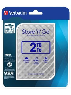   2,5" HDD (merevlemez), 2TB, USB 3.0, VERBATIM "Store n Go", ezüst (HV2TSGE)