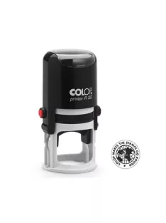   Bélyegző, kör, COLOP " Printer R 30", fekete cserepárnával (IC103000)