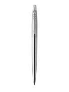 Golyóstoll, 0,7 mm, nyomógombos, ezüst színű klip, rozsdam. acél tolltest, PARKER "Royal Jotter", kék (ICPJBPST)