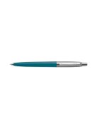 Golyóstoll szett, 0,7 mm, ezüst színű klip, kék és sárga tolltest, PARKER "Jotter Glam Rock", kék (ICPJRGRKS)