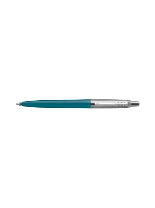 Golyóstoll szett, 0,7 mm, ezüst színű klip, kék és sárga tolltest, PARKER "Jotter Glam Rock", kék (ICPJRGRKS)