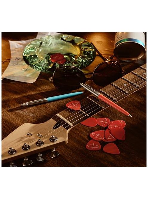 Golyóstoll szett, 0,7 mm, ezüst színű klip, piros és kék tolltest, PARKER "Jotter Glam Rock", kék (ICPJRGRPK)